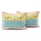 Blue Yellow Pink Cotton Quilt Set 3-Piece Lightweight Bedding